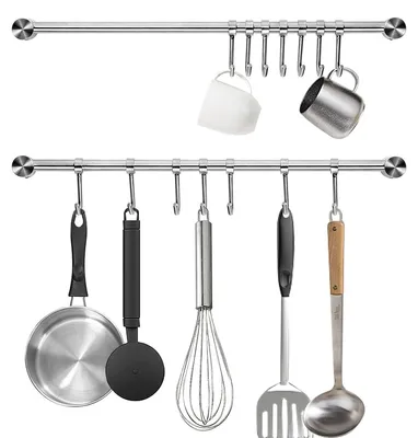 Immagine prodotto di Portaoggetti da cucina Audmore, confezione da 2, 39,6 cm, per pentole e padelle, scaffale sospeso