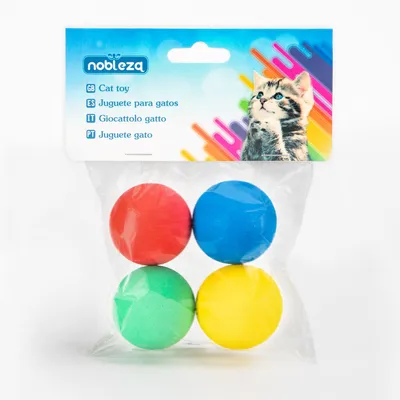 Imagen del producto de 48 piezas de juguete para gatos, juguete de pelotas de cuatro colores, juguete interactivo