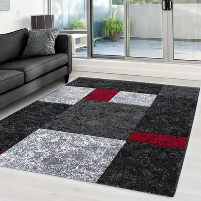 Produktbild von Moderner 3D-Teppich mit Konturschnitt, Hawaii 1330 ROT 80 x 150 cm