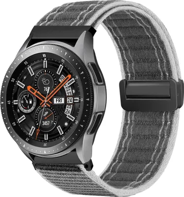 Produktbild von Smartwatch Armband für Samsung Galaxy Watch (2018) 46mm Nylon Textil Band Ersatzband Wechselband Magnetverschluss flexibel atmungsaktiv Grau