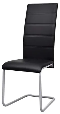 Produktbild von vidaXL Freischwinger 6 Stk. Schwarz Kunstleder