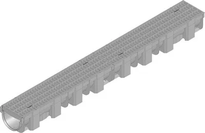 Produktbild von Hauraton TOP x Kunststoffrinne aus PP mit Gitterrost MW 8/21 schwarz 1000 mm x 119 mm x 89 mm