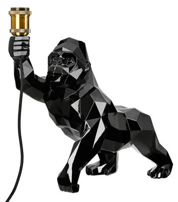 Produktbild von Gilde Tischleuchte, Gorilla,  Geo , Poly, schwarz, VE 1, L. 45 cm, B. 21 cm, H. 41 cm Höhe: 41.00 cm Breite: 21.00 cm Tiefe: 45.00cm  54845