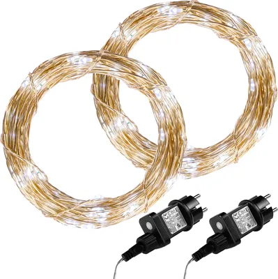 Obrázek produktu pro VOLTRONIC Sada 2 kusů světelných drátů 200 LED, studeně bílá