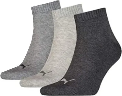 Produktbild von Puma Quarter Trainingssocken (3 Paar) - Grau - 9-11