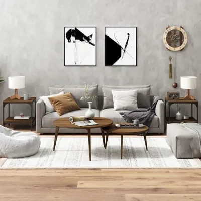 Produktbild von vidaXL Beistelltische 2 Stk. Braun Eiche 40x40x40 cm Holzwerkstoff - Beistelltisch - Beistelltische - Couchtisch - Tisch