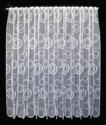 Produktbild von Gardinen Kranzusch Scheibengardine Kringel 180x143 cm H/B Weiß Bistrogardine Vorhang Küche 1er Pack