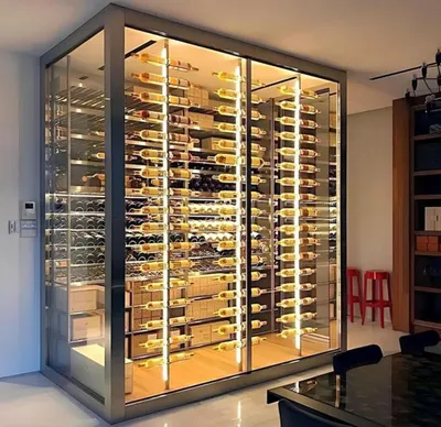 Image de Armoire à vin réfrigérée Archives à vin Armoire à vin Casier à bouteilles Meuble à vin