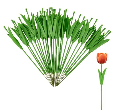 Obrázek produktu pro Květinové stonky - Umělé květiny - 30 kusů - Zelené - DIY květinové aranžmá - Ideální pro svatební dekoraci