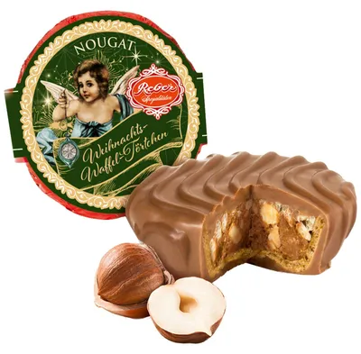 Produktbild von Reber Weihnachts-Waffeltörtchen Nougat 30g