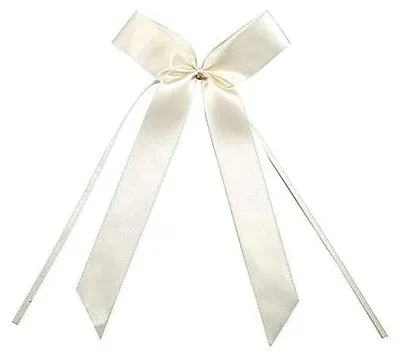 Produktbild von 50 Stück Cremeweiß Schleifen Hochzeit Deko Vintage Antennenschleifen Autoschleifen Set für Auto Hochzeit Deko Tischdeko Zimmerdeko besondere Anlässe Feste