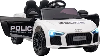 Obrázek produktu pro Vozidlo s elektrickým pohonem, dálkovým ovládáním, hudbou a světly, policejní auto