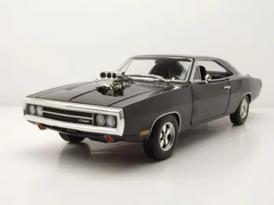 Produktbild von Dodge Charger 1970 schwarz mit Blown Engine Modellauto 1:18 Greenlight Collectibles