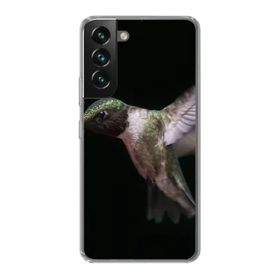 Produktbild von MuchoWow® Handyhülle Schutzhülle Hülle für Samsung Galaxy S22 Rubinkehl-Kolibri auf schwarzem Hintergrund Silikon Softcase Handy Hülle