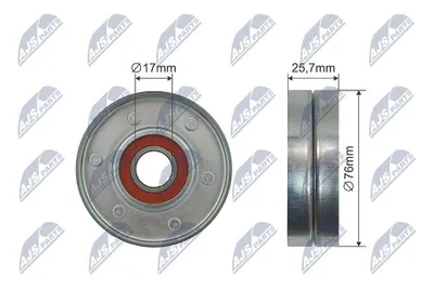 Produktbild von NTY RNK-VW-011 Umlenkrolle Keilrippenriemen 76mm für VW PASSAT Variant (3B6) PASSAT Variant (3B5) PASSAT (3B3) PASSAT (3B2) für AUDI A4 Avant A4 Avant
