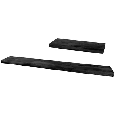 Produktbild von Wandregal aus reinem schwarzem Mangoholz – 2er-Set groß
