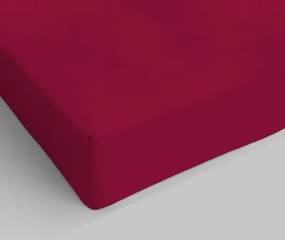 Laken onder hoeken, individueel, bordeaux, 90 x 200 cm, katoen