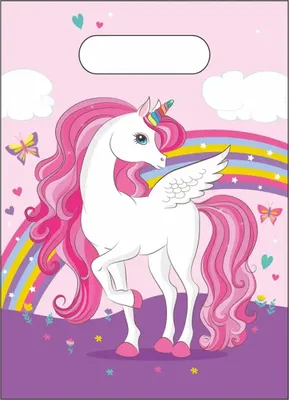 Produktbild von 6 Party Tütchen rosa Pegasus Einhorn