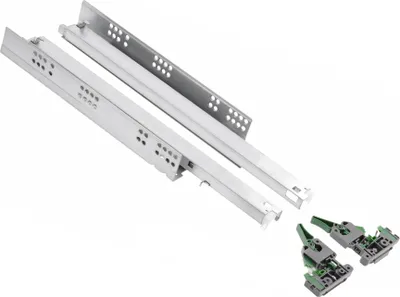 Produktbild von GTV - Unterflurführung mit Retarder PRO I L=550 mm I 3D-Verstellung I Wandstärke: 16-19 mm I Belastbarkeit bis 35 kg I Lebensdauer bis 60 000 Zyklen I Synchronisierte Auszugsführung I 1 Paar