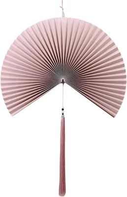 Imagen del producto de Abanicos plegables decorativos de papel, estilo chino retro, para decoración de pared, color rosa, 80 cm
