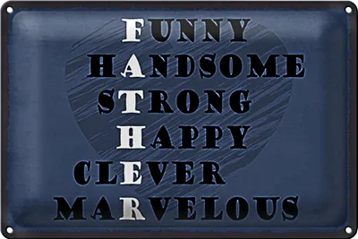 Produktbild von Blechschild Spruch 30x20cm Father funny happy clever Papa