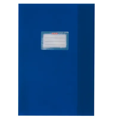 Produktbild von 5 Herlitz Heftumschläge / Hefthüllen DIN A4 / Baststruktur / Farbe: dunkelblau