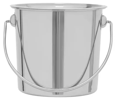 Produktbild von Kücheneimer aus Edelstahl - Aufbewahrungseimer mit Deckel - 6 l Lebensmittel- und Wasseraufbewahrung - Wein- und Champagnerkühler - 19x21 cm - Silber