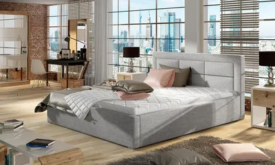 Obrázek produktu pro nabbi Čalouněná manželská postel s roštem Rovigo 180 - světle šedá (Sawana 21)