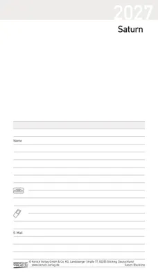 Produktbild von Taschenkalender Saturn Leporello Einlage 2027