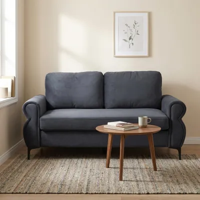 Produktbild von Kompaktes 2-Sitzer Sofa, Federkern, langlebig, Dunkelgrau, für Apartments