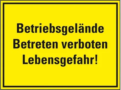Produktbild von Dreifke® Schild I Hinweisschild Betriebsgelände Betreten verboten..., Kunstst...