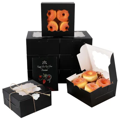 Obrázok produktu pre Keksovníky so skleneným okienkom, 15 kusov, rozmer 15,2 x 15,2 x 7,6 cm, vhodné na uloženie pečiva