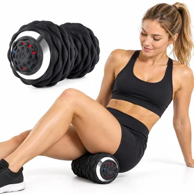 Produktbild von Vibrationsmassageball, elektrischer Faszienball mit 4 Stufen, bis 6000 U/min, 2400mAh Akku, Wellenstruktur, Ganzkörpermassage