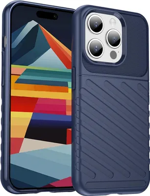Produktbild von Conie Schutzhülle für iPhone 15 Pro Max Tasche Silikon Case Muster Cover Bumper TPU Hülle in Blau