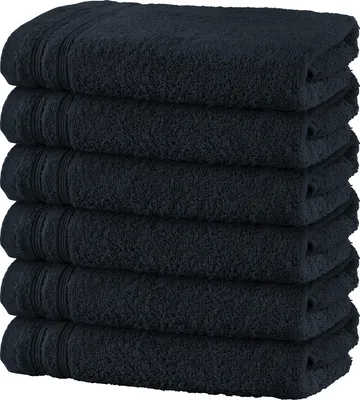 Produktbild von Erwin Müller Duschtuch Heidelberg" 6er-Pack schwarz 70x140 cm"