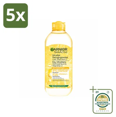Obrázek produktu pro 5 kusů Garnier SkinActive Micellární voda s vitamínem C, 400 ml - balení