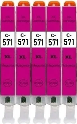 Produktbild von 5 x Druckerpatrone kompatibel mit Canon CLI-571 Magenta XL für Pixma MG5750, MG5751, MG5752, MG5753, MG6850, MG6851,  MG6852, MG6853, MG7750, MG7751, MG7752, MG7753, TS5050, TS5051, TS5053,  TS5055, TS6050, TS6051, TS6052, TS8050, TS8051, TS8052, TS8053, TS9050, TS9055