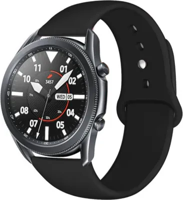 Produktbild von Strap-it Samsung Galaxy Watch 3 45mm Sportarmband (Schwarz)