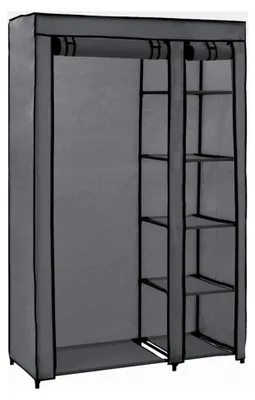 Produktbild von Kleiderschrank aus Stoff, tragbar, faltbar, grau, 110 x 45 x 175 cm