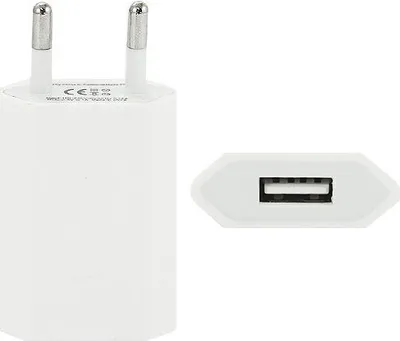 Zdjęcie produktu dla Ładowarka Sieciowa Usb 1A Biała Płaska Hq Ic Protect Economy Appx