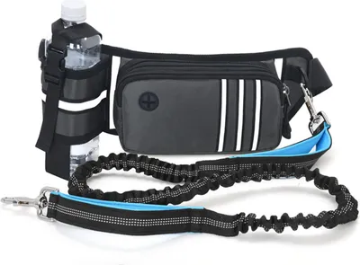 Productafbeelding van Handige heupzak voor de hond, met een afneembare lijn, reflecterende details, verstelbare spanriemen, een uitwerpselzakhouder en een verstelbare riem, ideaal voor training, wandelen en joggen