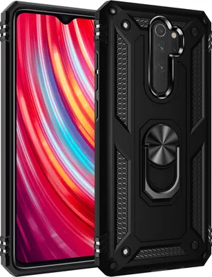 Produktbild von LaimTop Redmi Note 8 Pro Hülle, Hybrid Robuste Rüstung Drehbarer Ring Halter Ständer Dual Layer Hard PC + TPU Stoßfest Schutzhülle für Xiaomi Redmi Note 8 Pro Schwarz