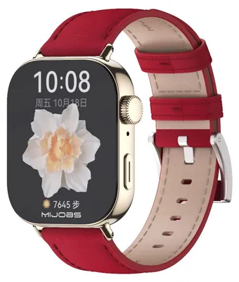 Obrázok produktu pre Kožený remienok na inteligentné hodinky pre Huawei Watch Fit 5 4 / Fit 5 4 Pro / 3, červenozlatý