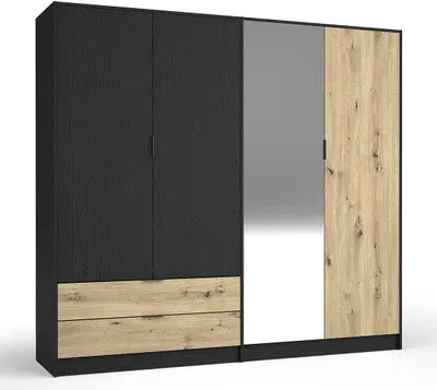 Image de Armoire MELODY - design moderne avec miroir et multiples espaces de rangement