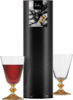 Obrázok produktu pre Eisch výhoda sada 2 ks 2 poháre na červené víno 586/1 zlaté v darčekovej tube GOLD RUSH 74358611 a darček + darček