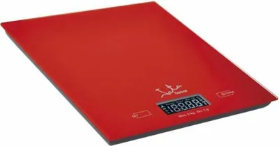 Obrázek produktu pro JATA Mod. 729R, Elektronická kuchyňská váha, 5 kg, 1 g, Červená, Sklo, Pracovní deska
