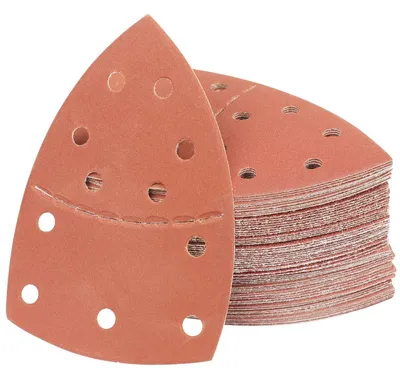 Image de Papier abrasif delta, grain 400, avec velcro, 100 pièces, dimensions 152x105 mm, pour bois, métal et béton