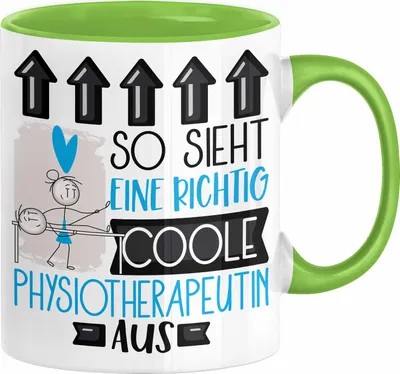 Produktbild von Physiotherapeutin Geschenk Tasse Lustig Geschenkidee für Physiotherapeutin Geburtstag So Sieht Eine Richtig Coole Physiotherapeutin Aus Frauen Spruch (Grün)
