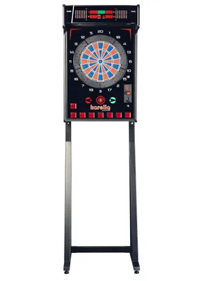 Produktbild von Karella elektronische Dartscheibe E-Master inkl. 6 Softdarts, Profi E-Dartboard,  EU, Dartautomat erhältlich mit Münzprüfer, mit Standfuß, bis 4 Spieler