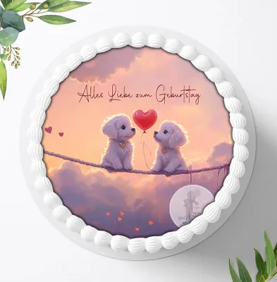 Produktbild von Für die Geburtstags Torte ein Tortenaufleger, Zuckerbild mit dem Motiv: Fellnasen, Essbares Foto für Torten, Fondant, Ø 20cm, 2170z